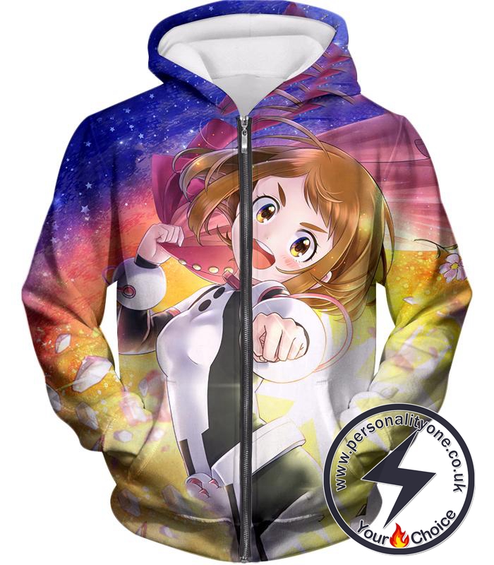 My Hero Academia Cute Zero Gravity Ochaco Uraraka Zip Up Hoodie